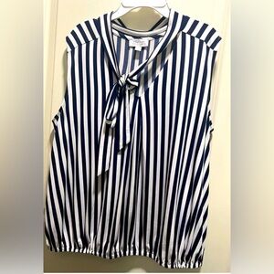 Tahari Striped Sleeveless Blouse